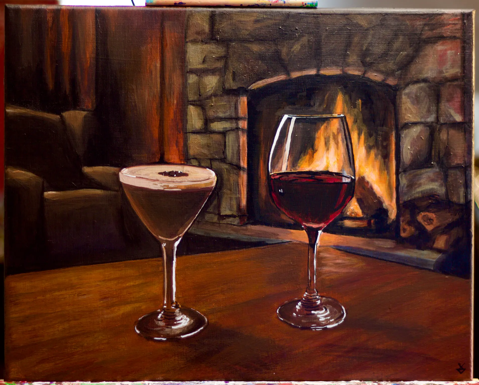 Painting by Xander Drake titled Espresso Wine