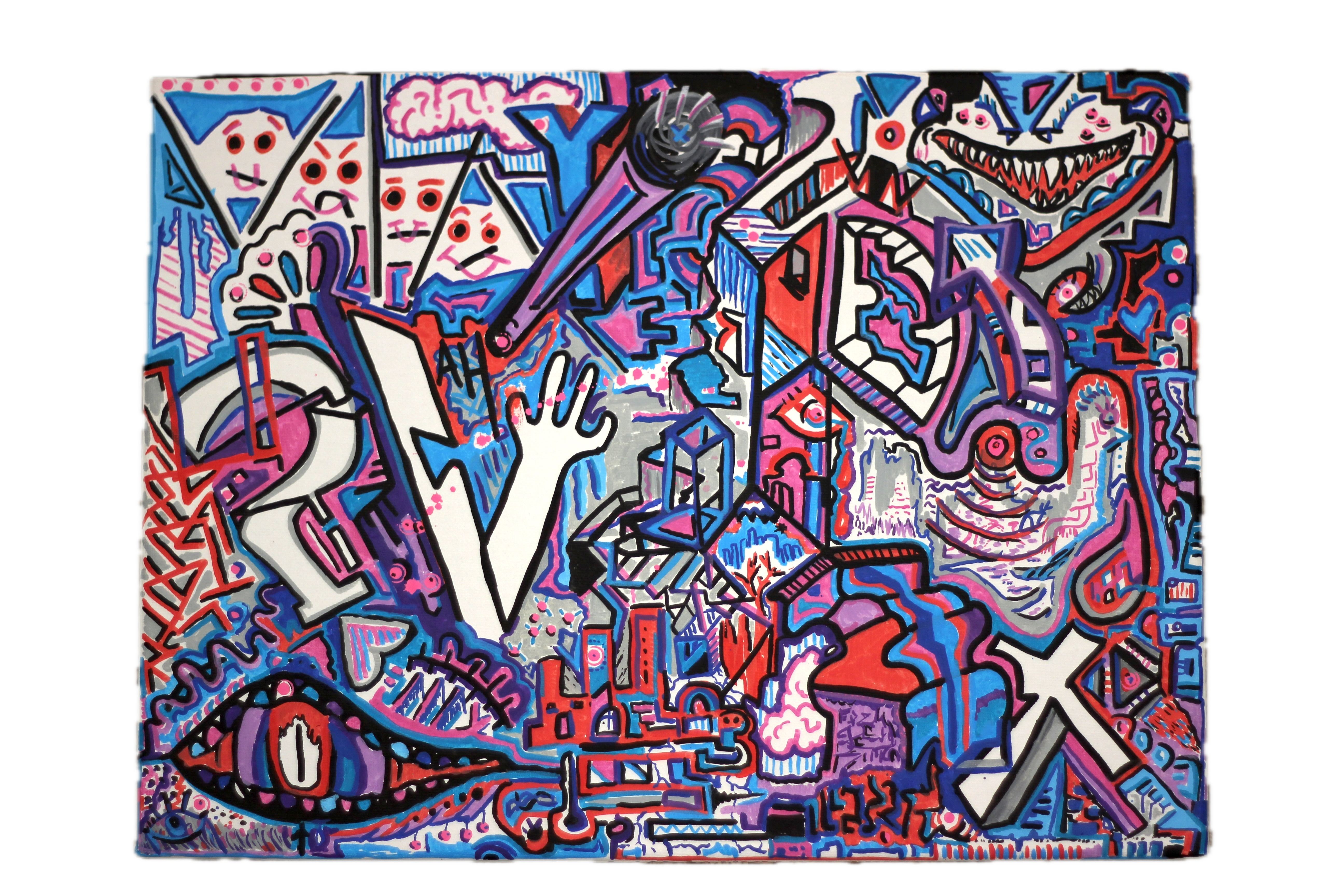 Painting by Xander Drake titled Purple Chaos